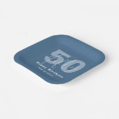 青白ハッピーファイブ50誕生祝い ペーパープレート (傾斜あり)