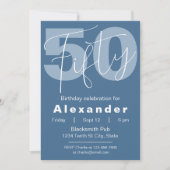 青白ハッピーファイブ50誕生祝い 招待状 (正面)