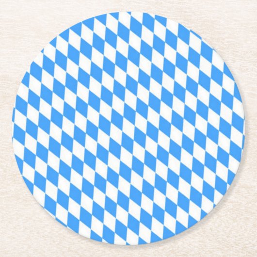 青白バイエルン州旗10月 ラウンドペーパーコースター (正面)