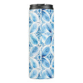 青白バティックの花模様 タンブラー (裏面)
