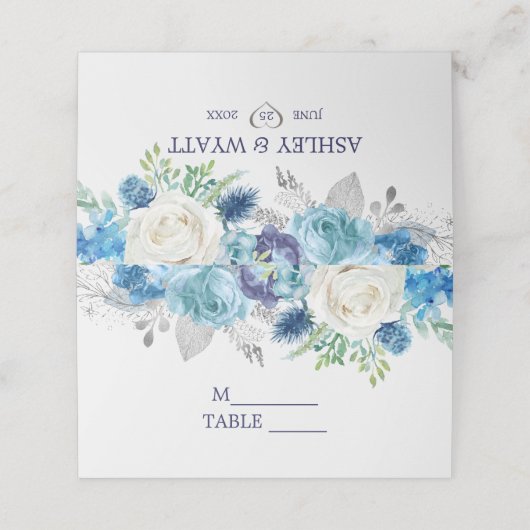 青白バラ プレイスカード (外部開封)