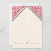 青白ピンクフローラ文字誕生日 招待状 (裏面)