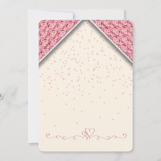 青白ピンクフローラ文字誕生日 招待状 (裏面)