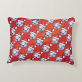 青白フェスティバルサッカーボールパターン赤 アクセントクッション (裏面)
