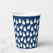 青白フクロウ誕生日パーティー 紙コップ (裏面)