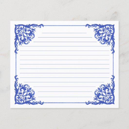 青白フローラティーセットレシピカード (裏面)