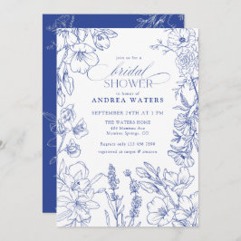 青白フローラブライダルシャワー 招待状