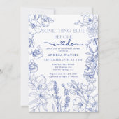 青白フローラブライダルシャワー 招待状 (正面)