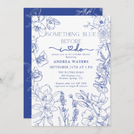 青白フローラブライダルシャワー 招待状