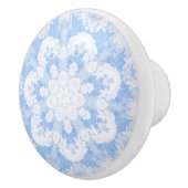 青白フローラ万華鏡のように千変万化するパターン セラミックノブ (右)