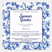 青白フローラ化粧品ボトルラベル スクエアシール (正面)