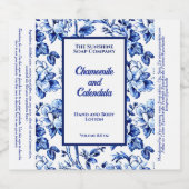 青白フローラ化粧品ボトルラベル スパークリングワインラベル (シングルラベル)