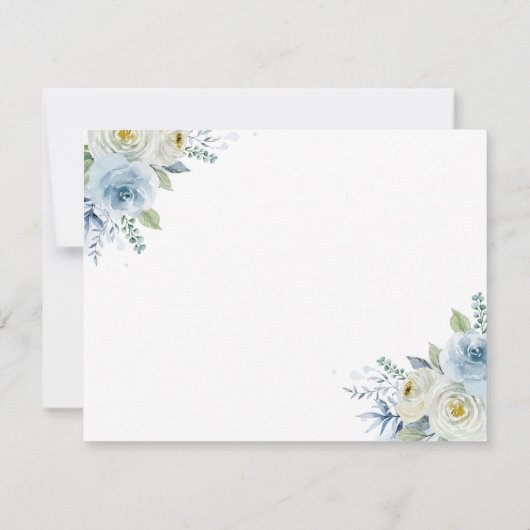 青白フローラ結婚の空白のサンキューカード サンキューカード (裏面)