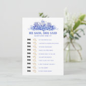 青白フローラ茶ブライダルシャワーゲームカード エンクロージャーカード (スタンド正面)