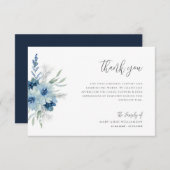 青白フローラ葬儀サンキューカード サンキューカード (正面/裏面)