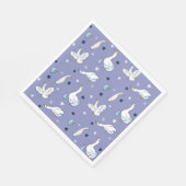 青白マザーグースとベビーグースパターン スタンダードランチョンナプキン (角)