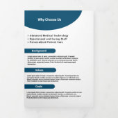 青白マーケティングシンプルパンフレット 三つ折りカード (カバー)