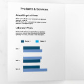 青白マーケティングシンプルパンフレット 三つ折りカード (内部最初)