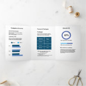 青白マーケティングシンプルパンフレット 三つ折りカード (内部)