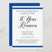 青白ミニマリスト30年クラス懇親会 招待状 (正面/裏面)