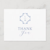 青白モノグラムありがとうはがき ポストカード (正面)