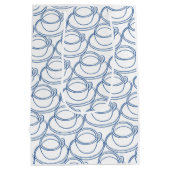 青白ラインアートティーカップ ミディアムペーパーバッグ (裏面)