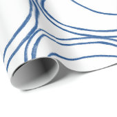 青白ラインアートティーカップ ラッピングペーパー (ロールコーナー)