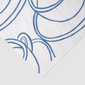 青白ラインアートティーカップ 薄葉紙 (詳細)