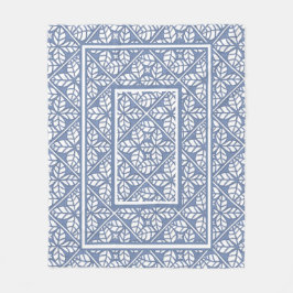 青白リーフプリントフリースブランケット フリースブランケット