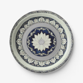 青白ワイルドフラワーフローラ陶磁器s ペーパープレート