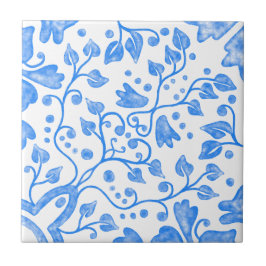 青白ヴィンテージオリジナルユニーク水色 タイル