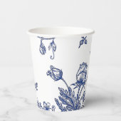 青白ヴィンテージフローラ紙カップ 紙コップ (裏面)
