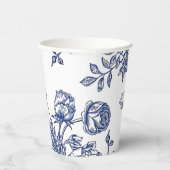 青白ヴィンテージフローラ紙カップ 紙コップ (右)