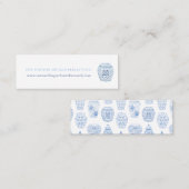 青白中国の陶器結婚のWebサイト挿入 スキニー名刺 (正面/裏面)