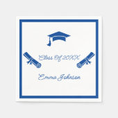 青白卒業カスタム紙 スタンダードカクテルナプキン (正面)