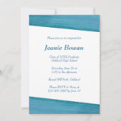 青白卒業式パーティー招待状 招待状 (正面)