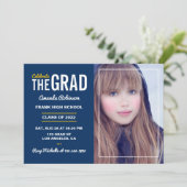 青白卒業式パーティー招待状 招待状 (スタンド正面)