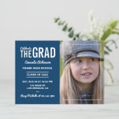 青白卒業式パーティー招待状 招待状 (スタンド正面)