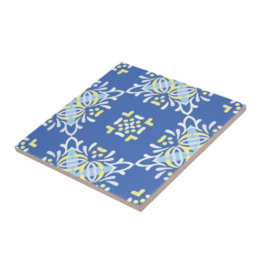 青白地中海の華美エレガント タイル (側面)