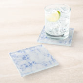 青白大理石ガラスコースター ガラスコースター (アングル)