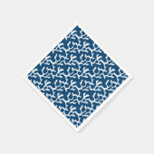 青白抽象芸術サンゴ反復パターン スタンダードカクテルナプキン (角)