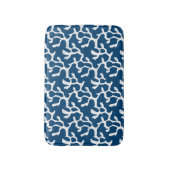 青白抽象芸術サンゴ反復パターン バスマット (正面縦)