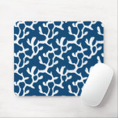 青白抽象芸術サンゴ反復パターン マウスパッド (マウス)