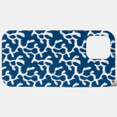 青白抽象芸術サンゴ反復パターン Case-Mate iPhoneケース (裏面 (横))