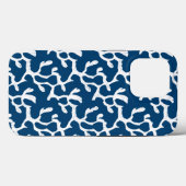 青白抽象芸術サンゴ反復パターン Case-Mate iPhoneケース (裏面 (横))