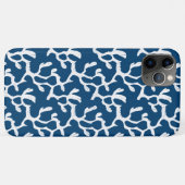 青白抽象芸術サンゴ反復パターン Case-Mate iPhoneケース (裏面(横))