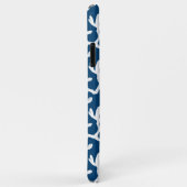 青白抽象芸術サンゴ反復パターン Case-Mate iPhoneケース (裏面/右)