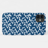 青白抽象芸術サンゴ反復パターン Case-Mate iPhoneケース (裏面(横))