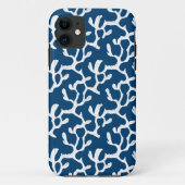 青白抽象芸術サンゴ反復パターン Case-Mate iPhoneケース (裏面)