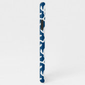 青白抽象芸術サンゴ反復パターン iPhoneケース (右側)